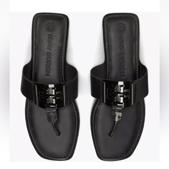 Tory Burch Women Carpi Preferred Logo Leather Thong Sandals - Picture 5 of 5